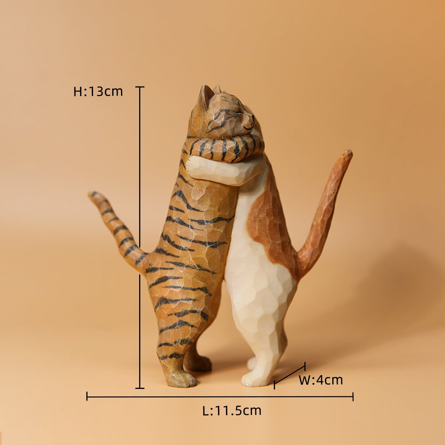 H2202 Orange Cat Statue Hugging Cat Figurine from JXK Studio