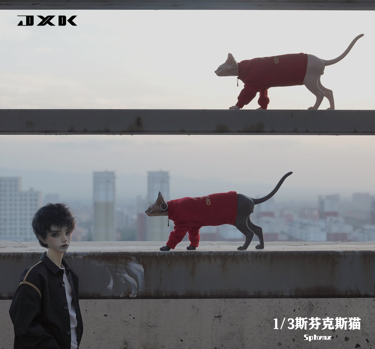 X32204 Resin Cat Sphynx Cat Decor from JXK Studio