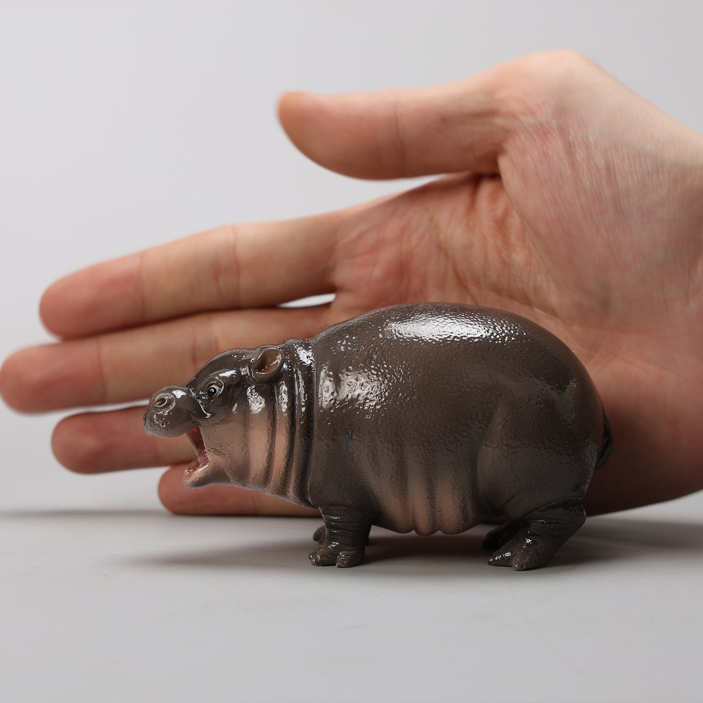 JXK256 Hippo Statue for Home Decor Baby Hippo Figurine Hippo Sculpture Gift for Animal Lovers