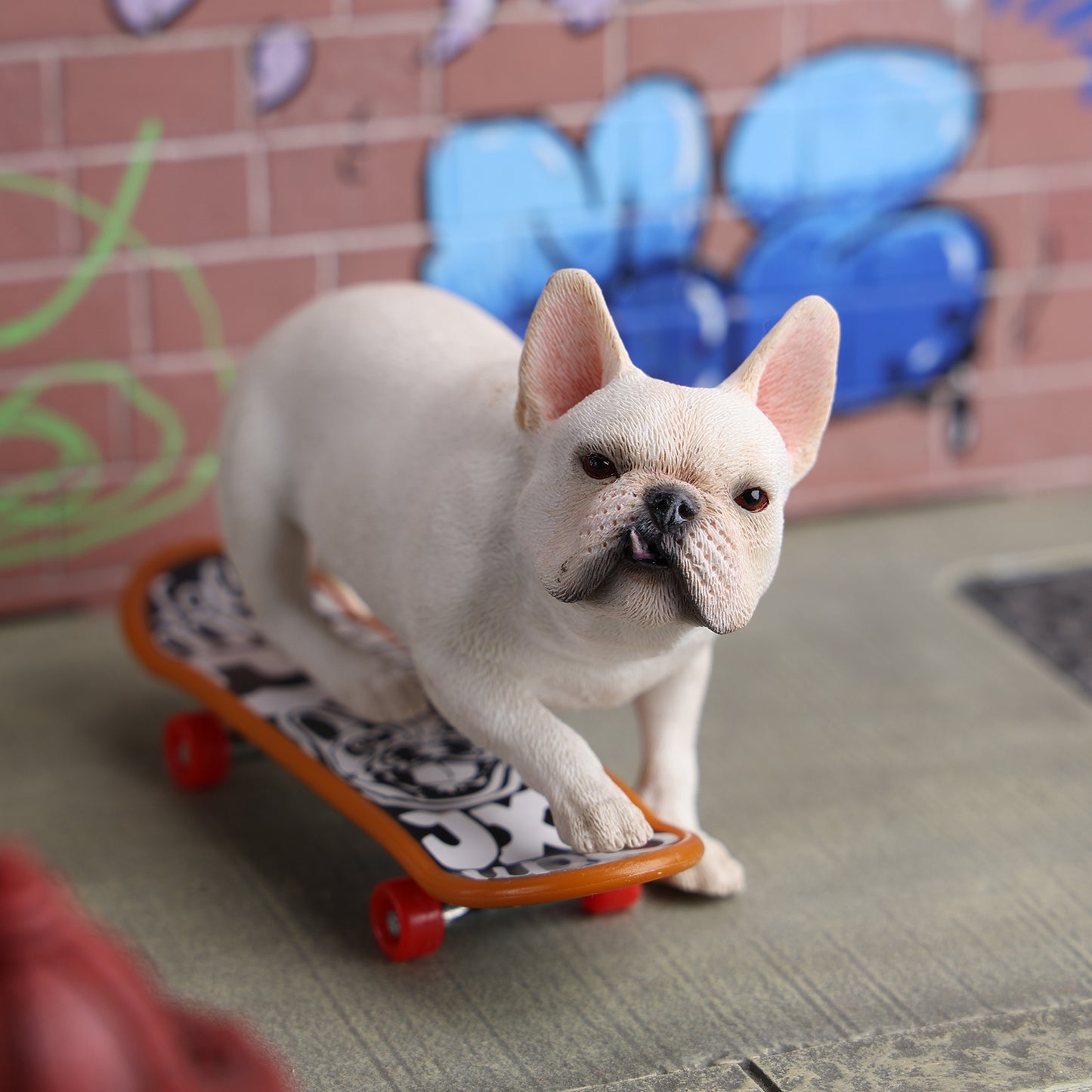 JXK243 1/6 Scale Skateboarding French Bull- dog from JXK Studio