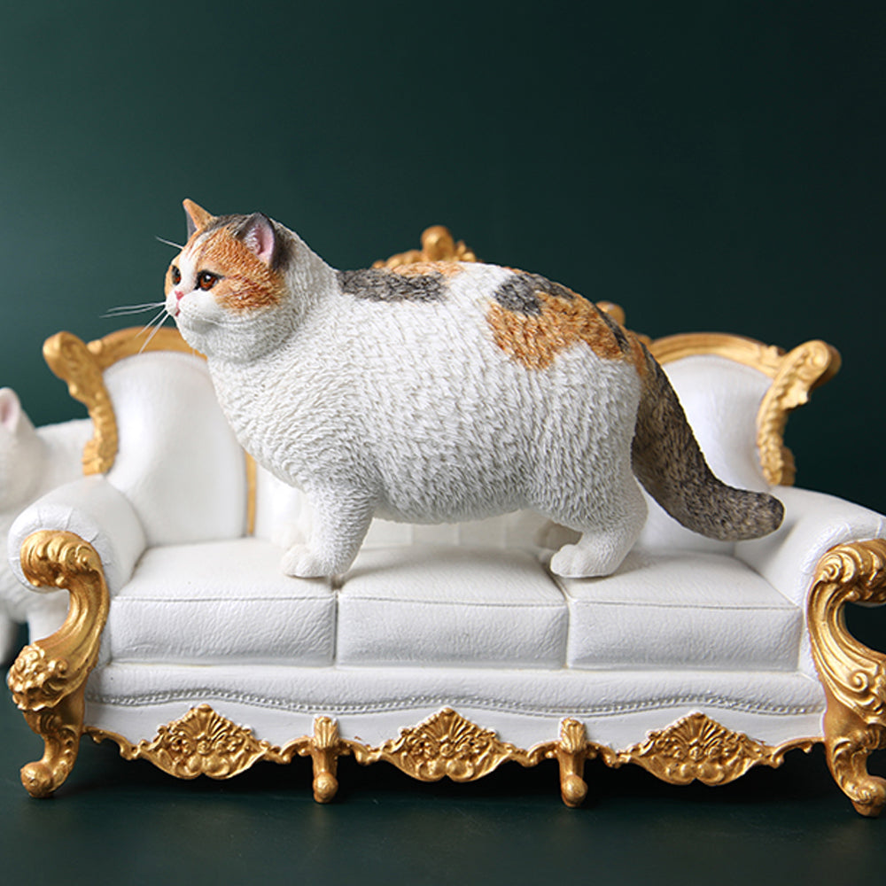 JXK064 ブリティッシュショートヘアの太った猫の像、猫好きの贈り物