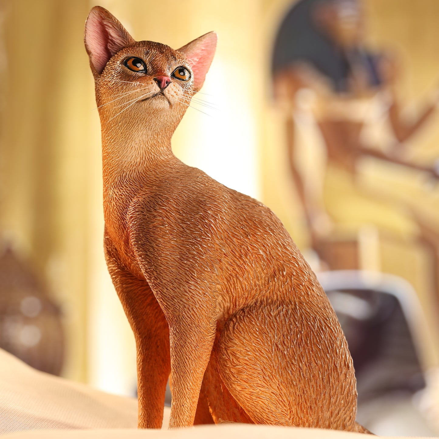 JXK248 JXK Studio Abessinierkatzen-Figur, Katzenstatue aus Kunstharz