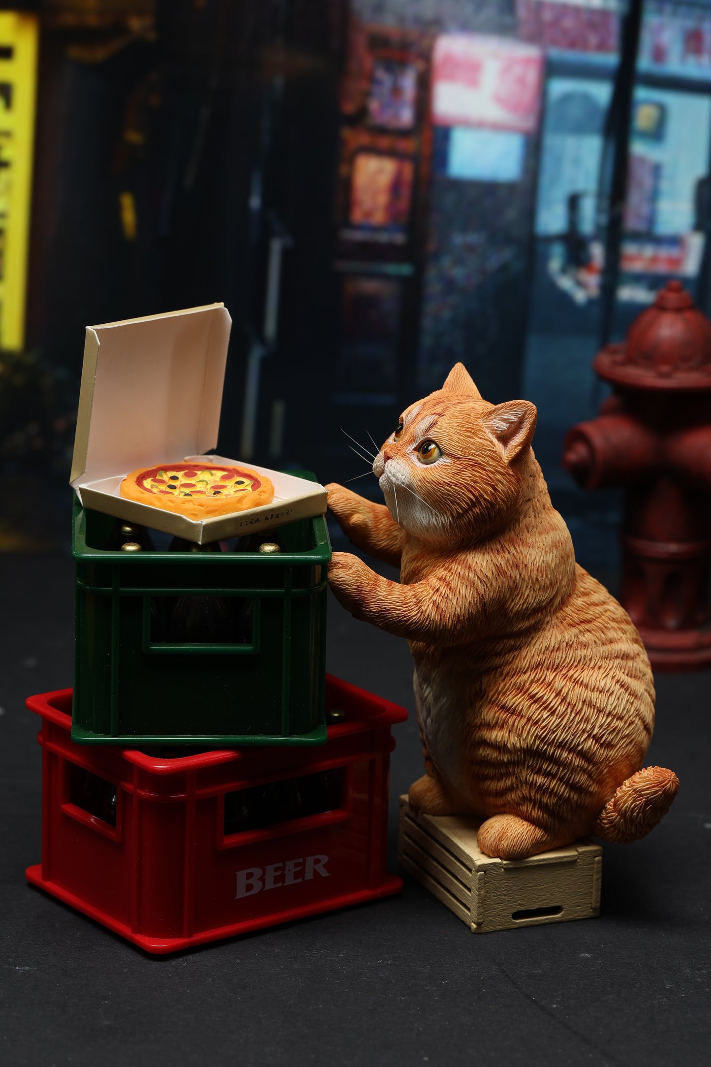JXK261 Vorbestellung einer Saiten spielenden Katzenfigur von JXK Studio