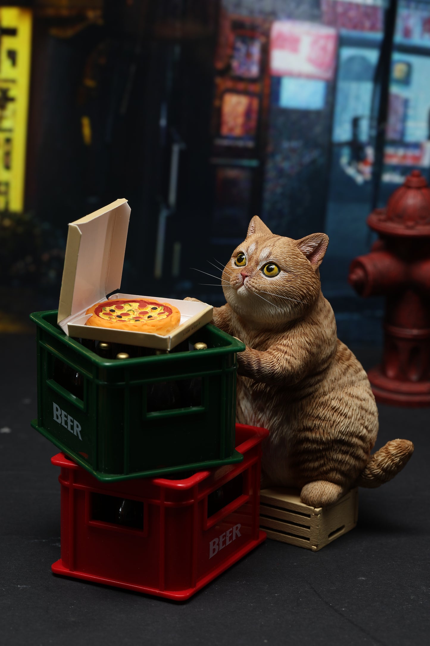 JXK261 Vorbestellung einer Saiten spielenden Katzenfigur von JXK Studio