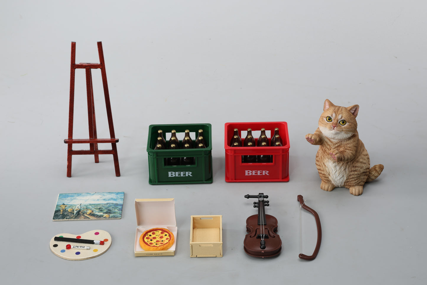 JXK261 Vorbestellung einer Saiten spielenden Katzenfigur von JXK Studio