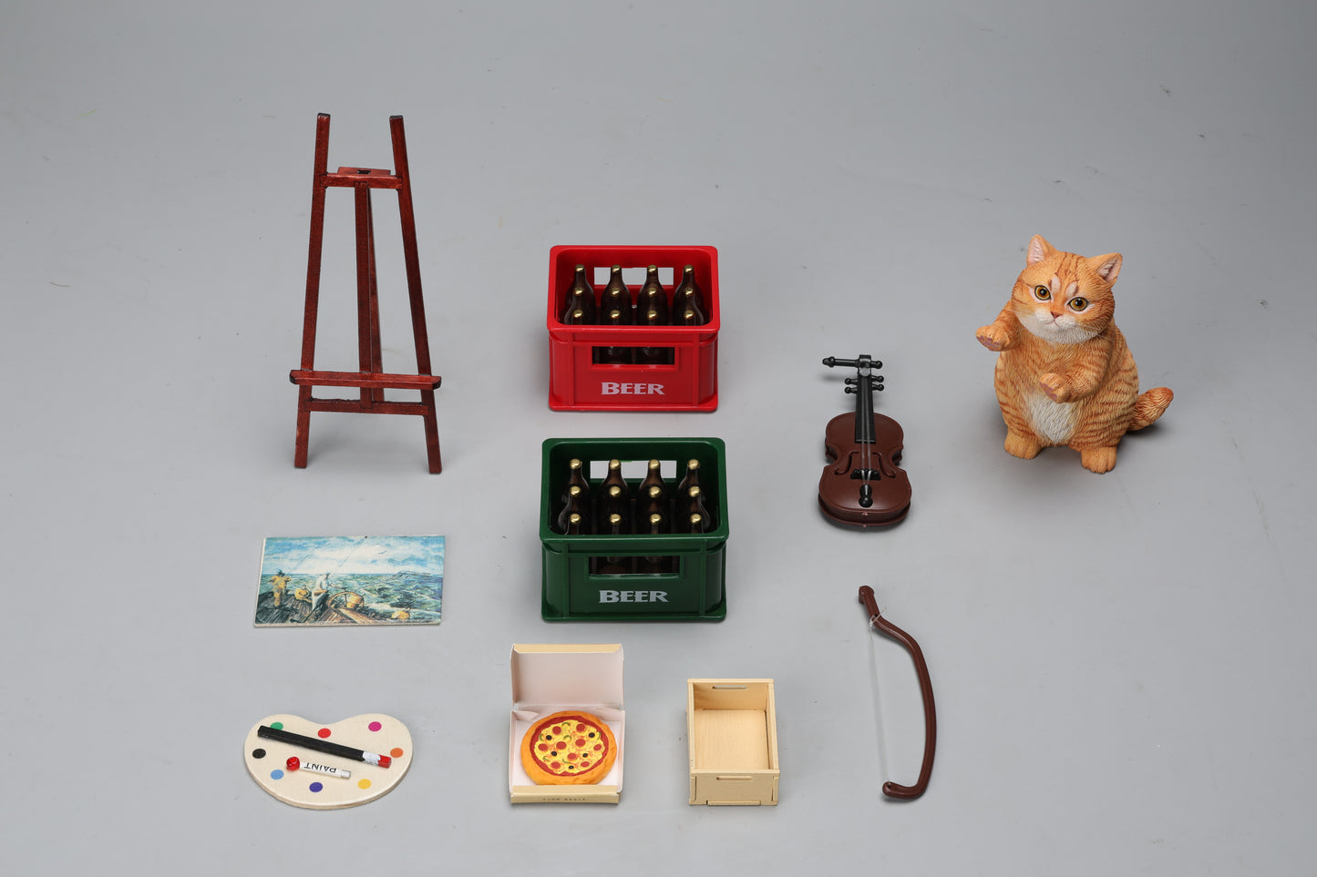 JXK261 Vorbestellung einer Saiten spielenden Katzenfigur von JXK Studio