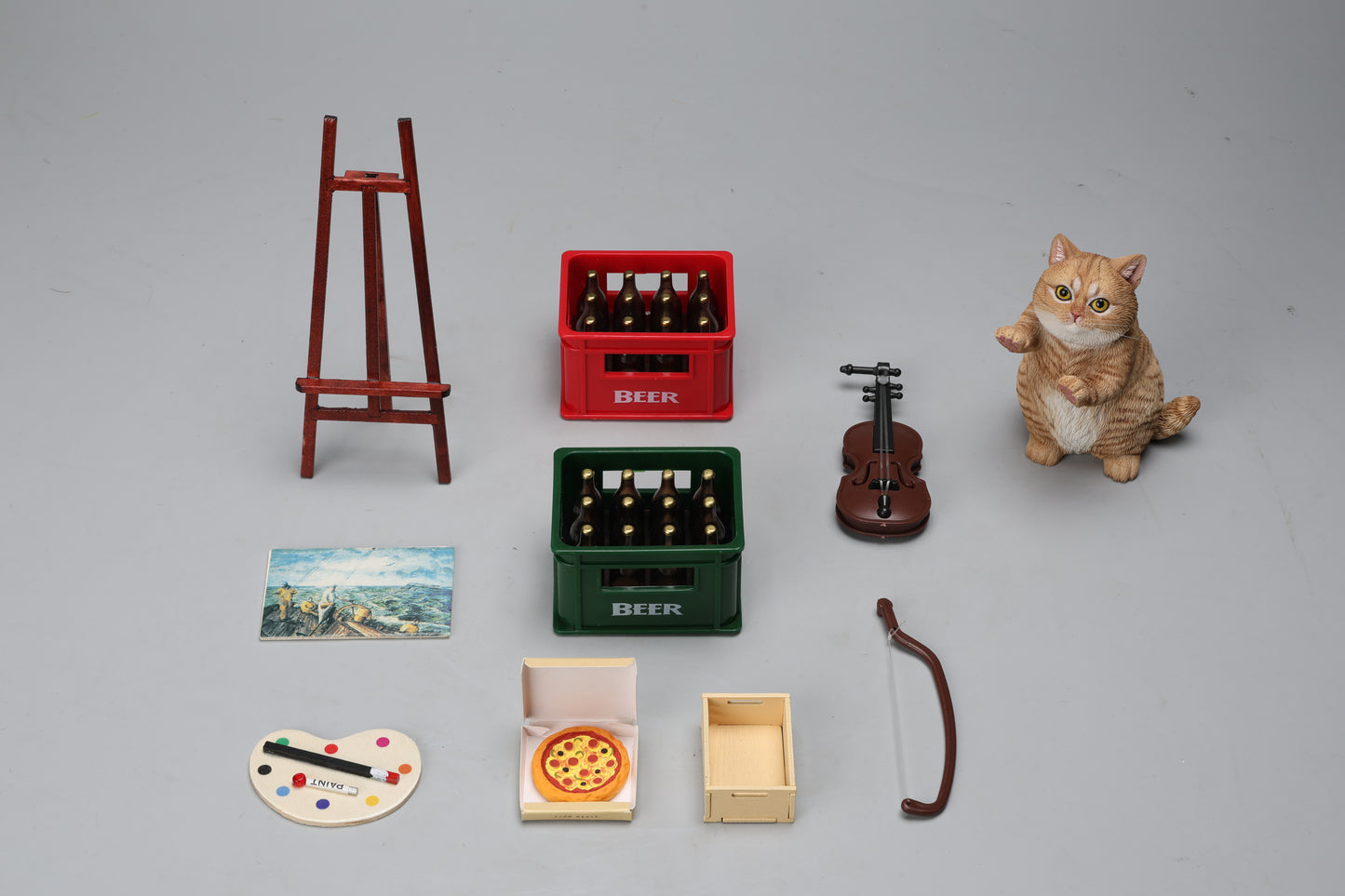 JXK261 Vorbestellung einer Saiten spielenden Katzenfigur von JXK Studio
