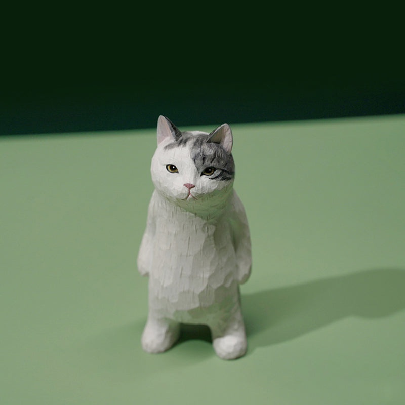 H2203 Cat Figurine with Bag Resin Cat Statue from JXK Studio