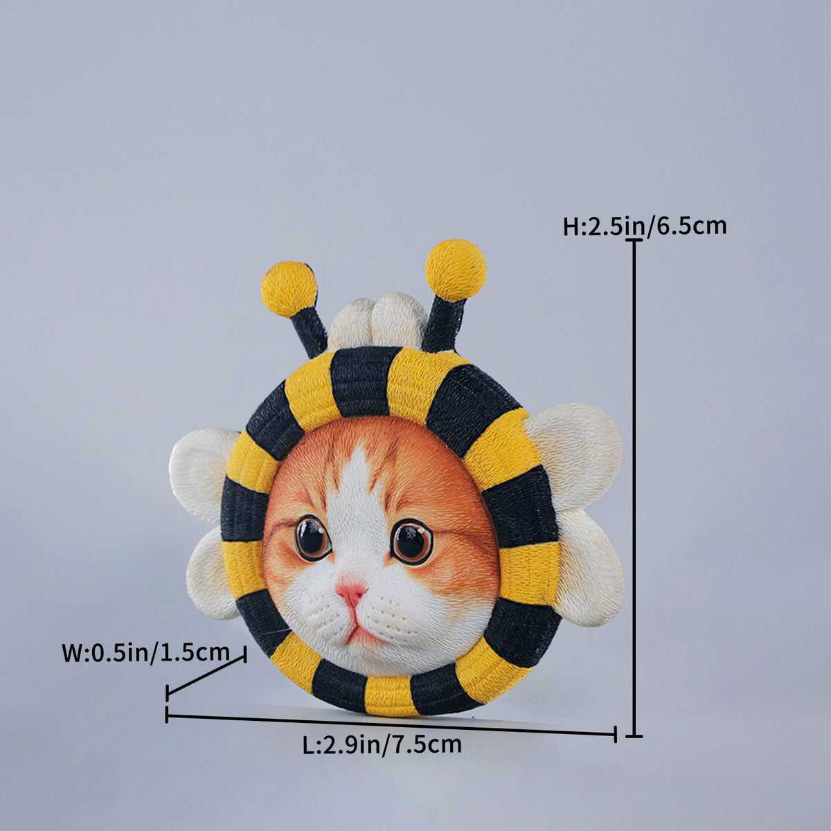 JXK&small Bumblebee Cat Fridge Magnet - JS2604 - dimensions