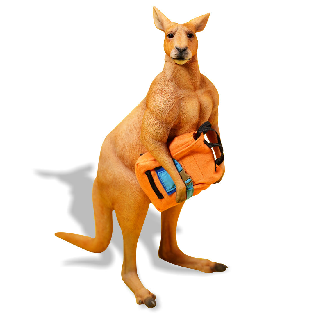 JXK136 Standing Kangaroo with Backpack, Kangaroo Statue Gift for Animal Lovers from JXK Studio