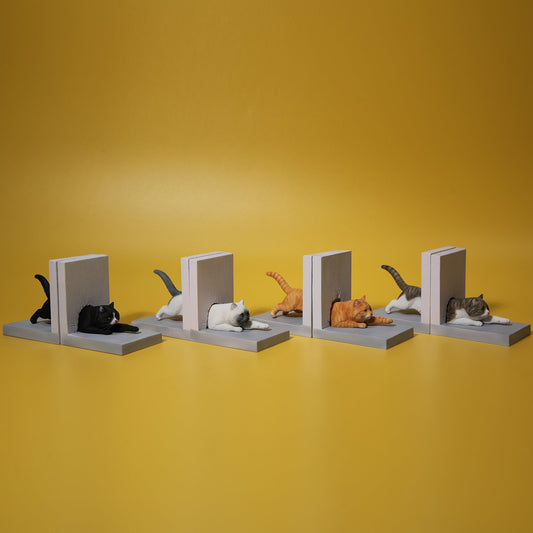 JXK137 Cat Figurine Resin Cat Statue for Bookshelf Decor Gifts for Cat Lovers from JXK Studio