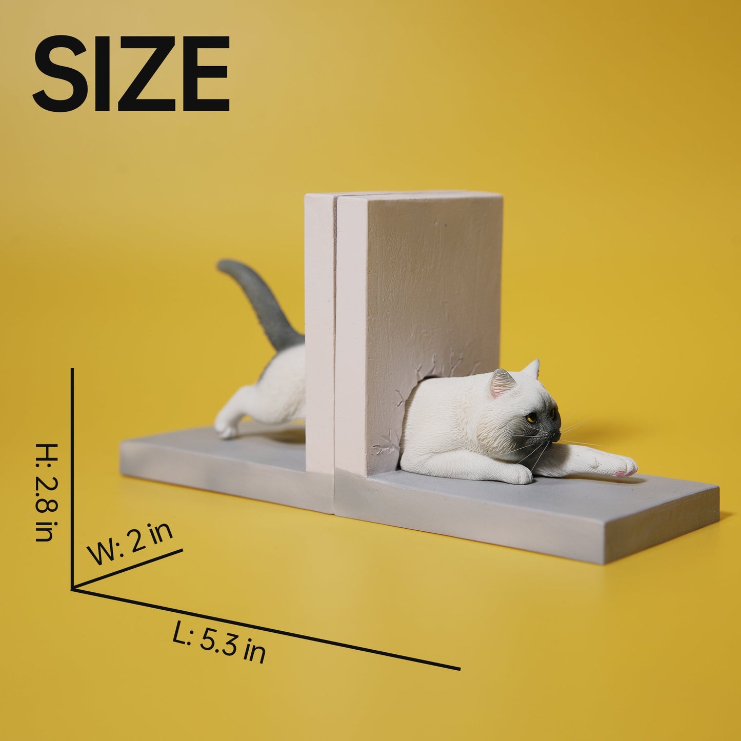JXK137 Katzenfigur, Katzenstatue aus Kunstharz für Bücherregal-Dekor, Geschenke für Katzenliebhaber von JXK Studio