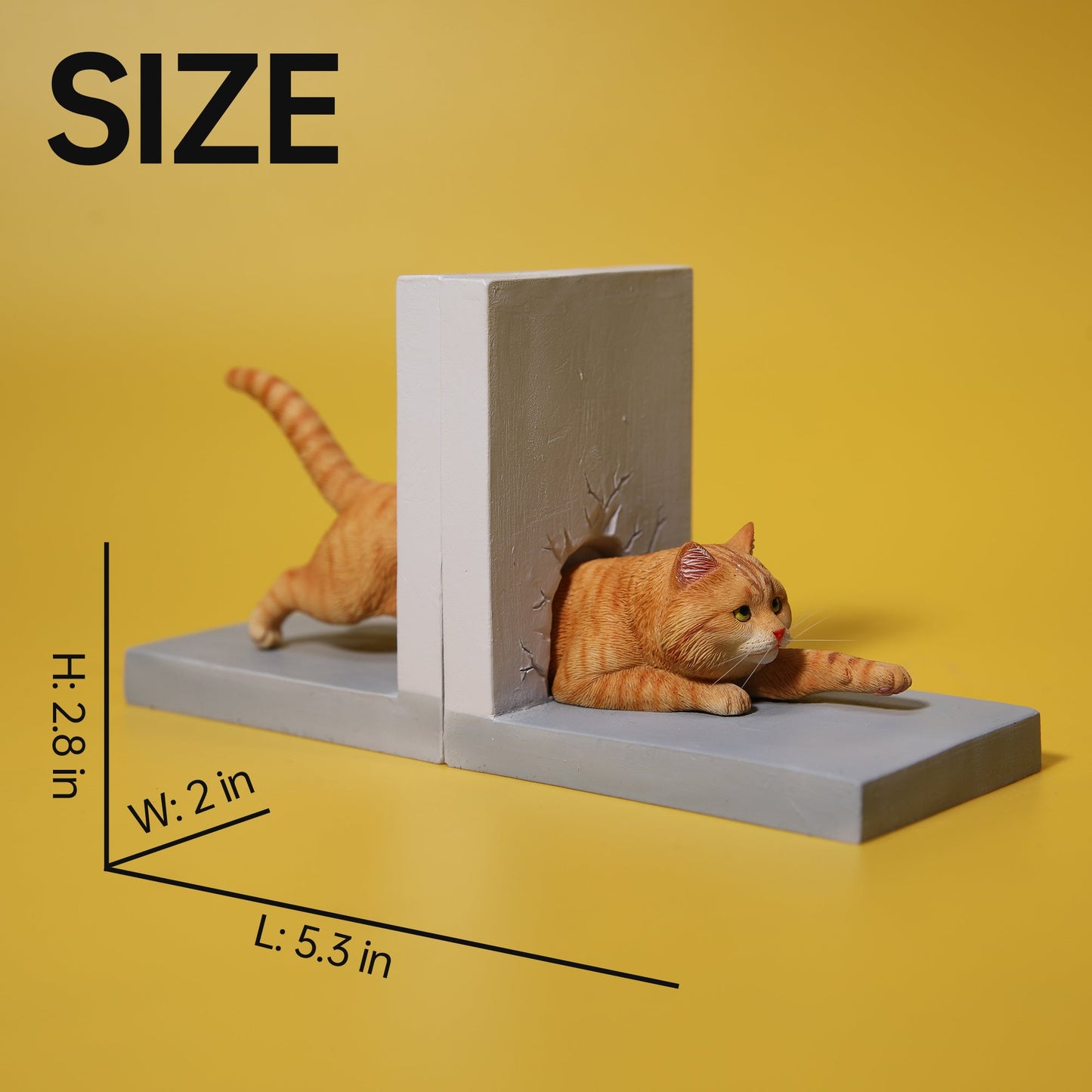 JXK137 Katzenfigur, Katzenstatue aus Kunstharz für Bücherregal-Dekor, Geschenke für Katzenliebhaber von JXK Studio