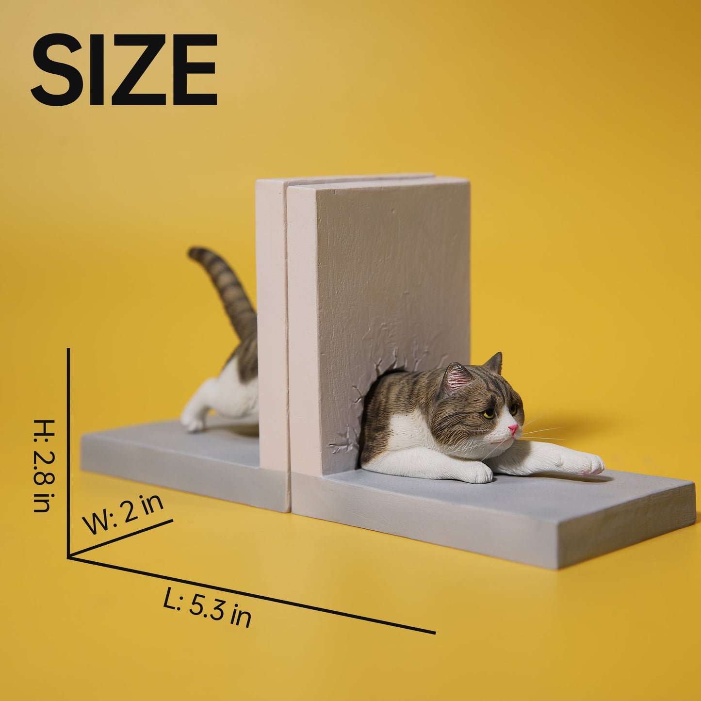 JXK137 Katzenfigur, Katzenstatue aus Kunstharz für Bücherregal-Dekor, Geschenke für Katzenliebhaber von JXK Studio