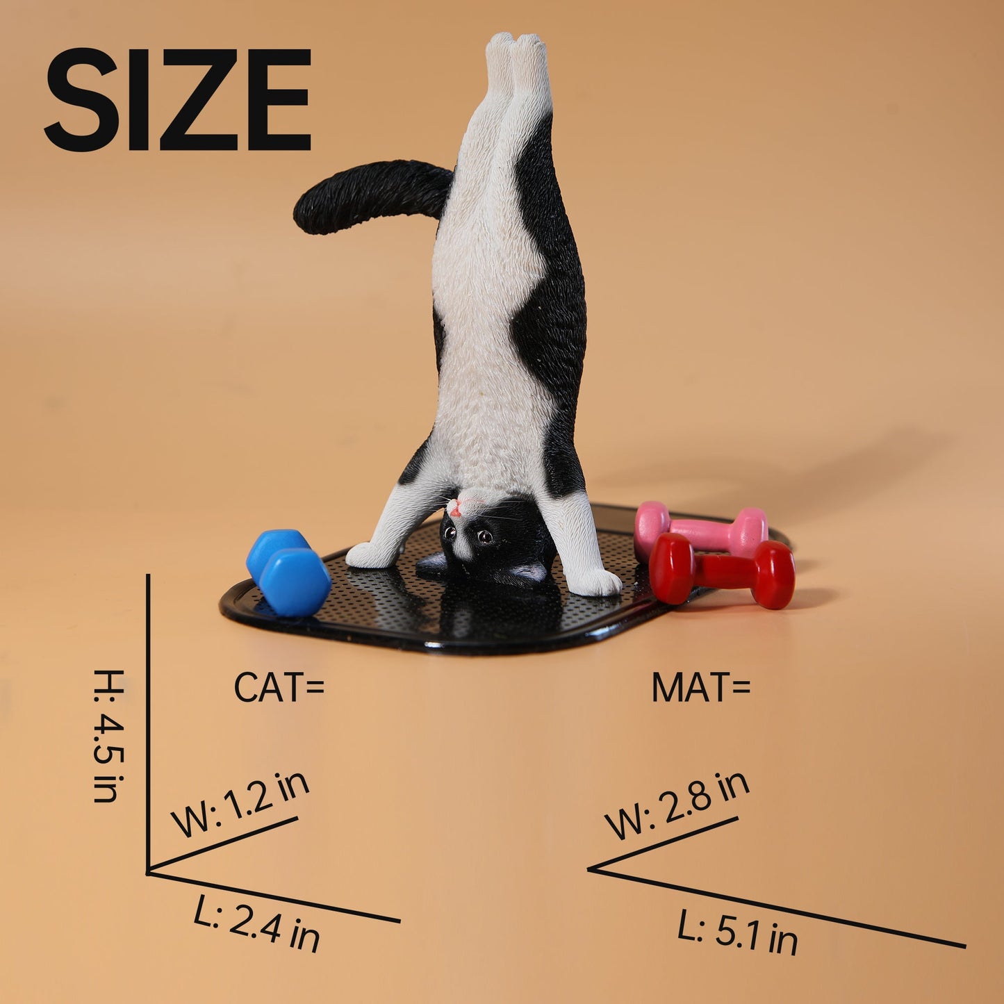 JXK138 Yoga-Katzenfigur, Katzenstatue aus Kunstharz für die Kaminsimsdekoration, das Geschenk für Katzenliebhaber von JXK Studio