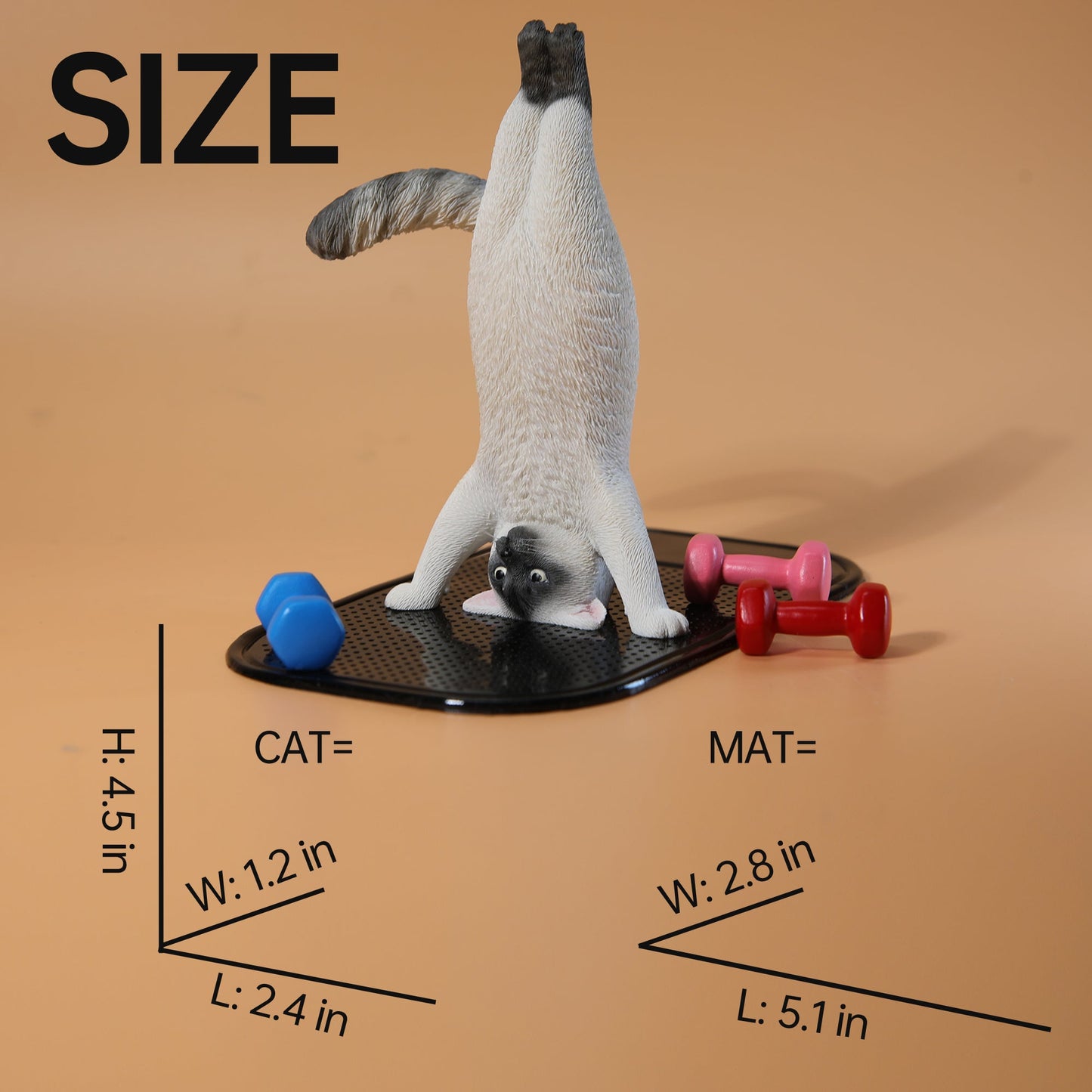 JXK138 Yoga-Katzenfigur, Katzenstatue aus Kunstharz für die Kaminsimsdekoration, das Geschenk für Katzenliebhaber von JXK Studio