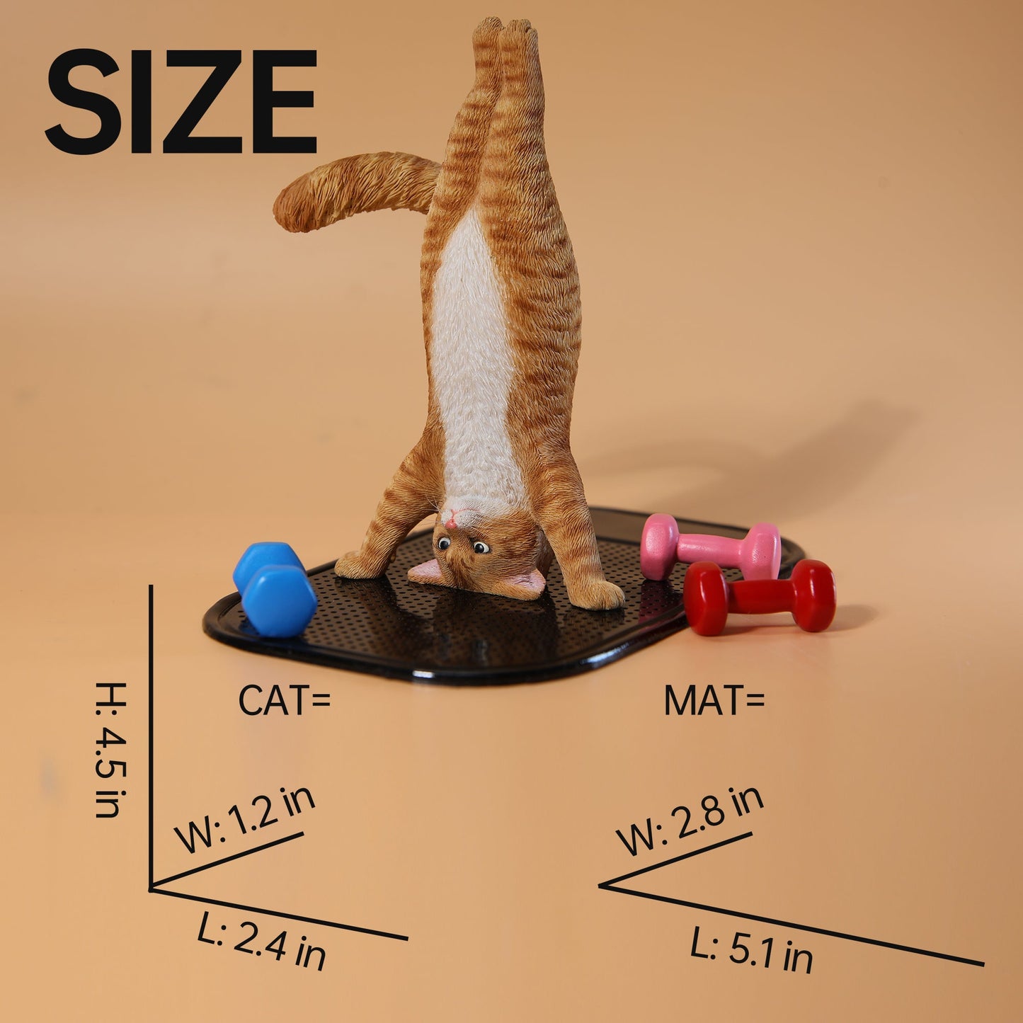 JXK138 Yoga-Katzenfigur, Katzenstatue aus Kunstharz für die Kaminsimsdekoration, das Geschenk für Katzenliebhaber von JXK Studio