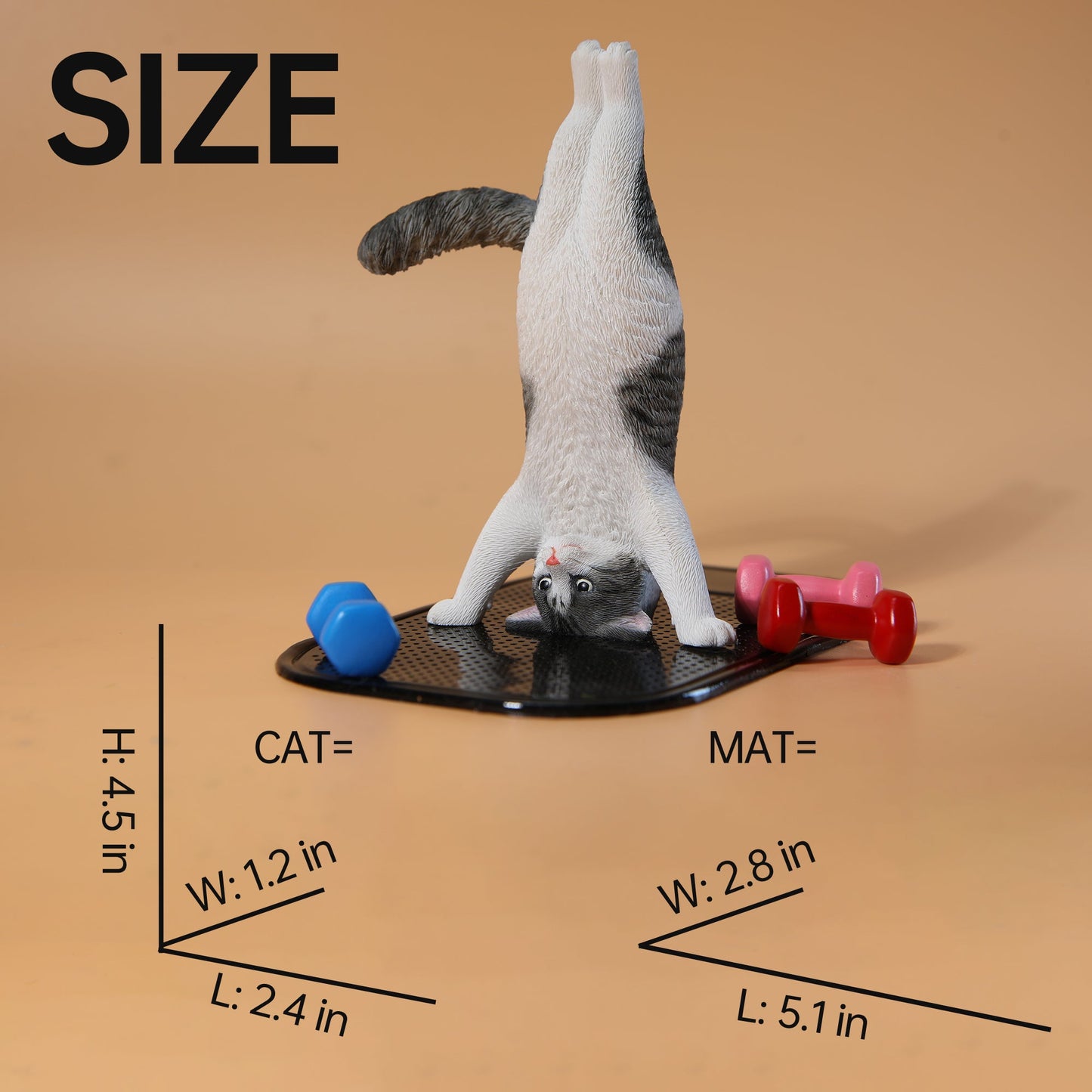 JXK138 Yoga-Katzenfigur, Katzenstatue aus Kunstharz für die Kaminsimsdekoration, das Geschenk für Katzenliebhaber von JXK Studio