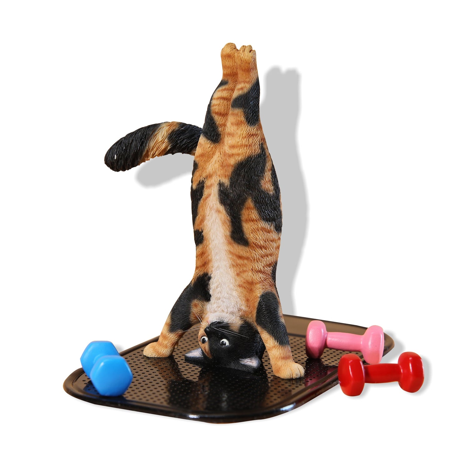 JXK138 Yoga-Katzenfigur, Katzenstatue aus Kunstharz für die Kaminsimsdekoration, das Geschenk für Katzenliebhaber von JXK Studio