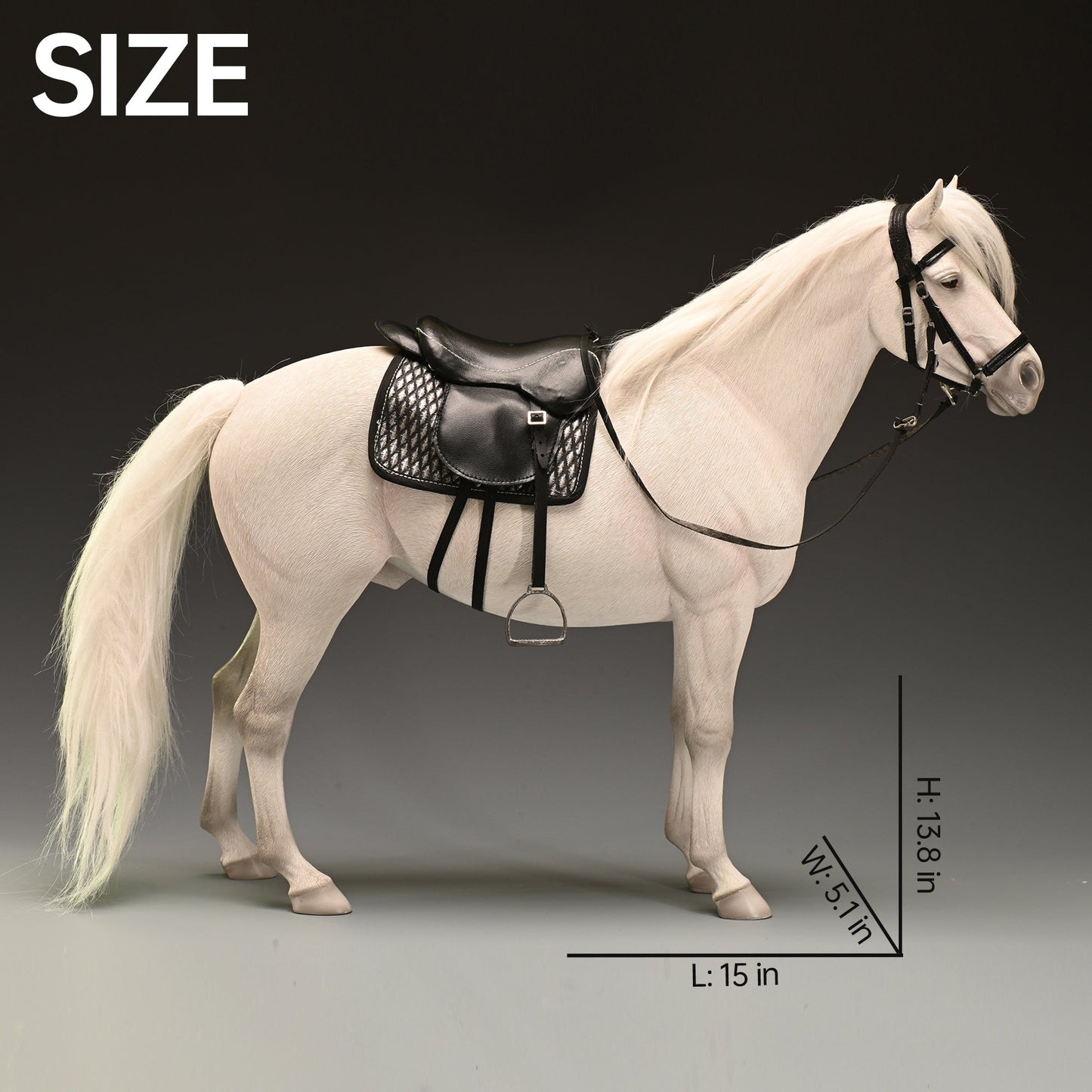 JXK145 Dutch Warmblood Horse with Saddle, Horse Statue with Intricate Details, Gift for Horse Lovers from JXK Studio