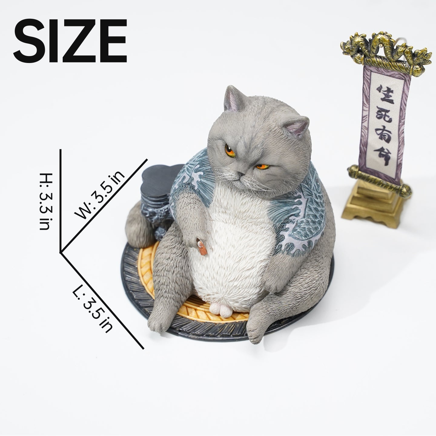 JXK158 Dicke Katze mit Tattoo, Tattoo Katze das Geschenk für Katzenliebhaber von JXK Studio