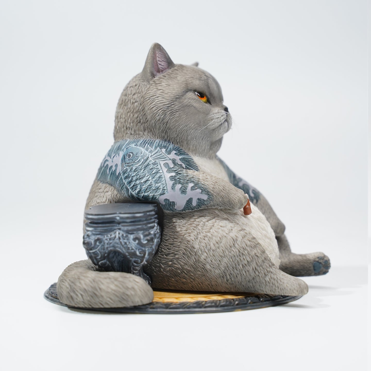 JXK158 Dicke Katze mit Tattoo, Tattoo Katze das Geschenk für Katzenliebhaber von JXK Studio
