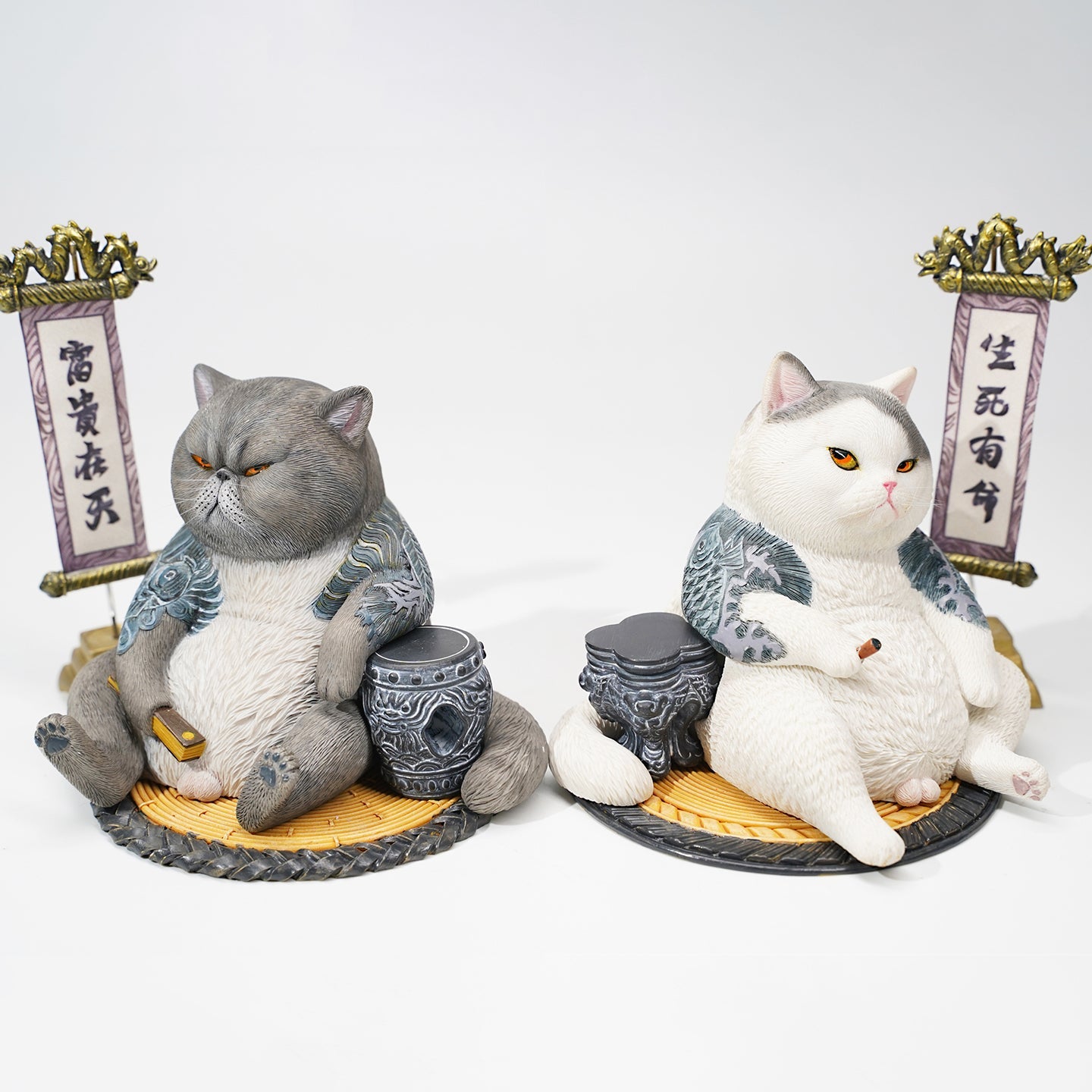 JXK158 Dicke Katze mit Tattoo, Tattoo Katze das Geschenk für Katzenliebhaber von JXK Studio