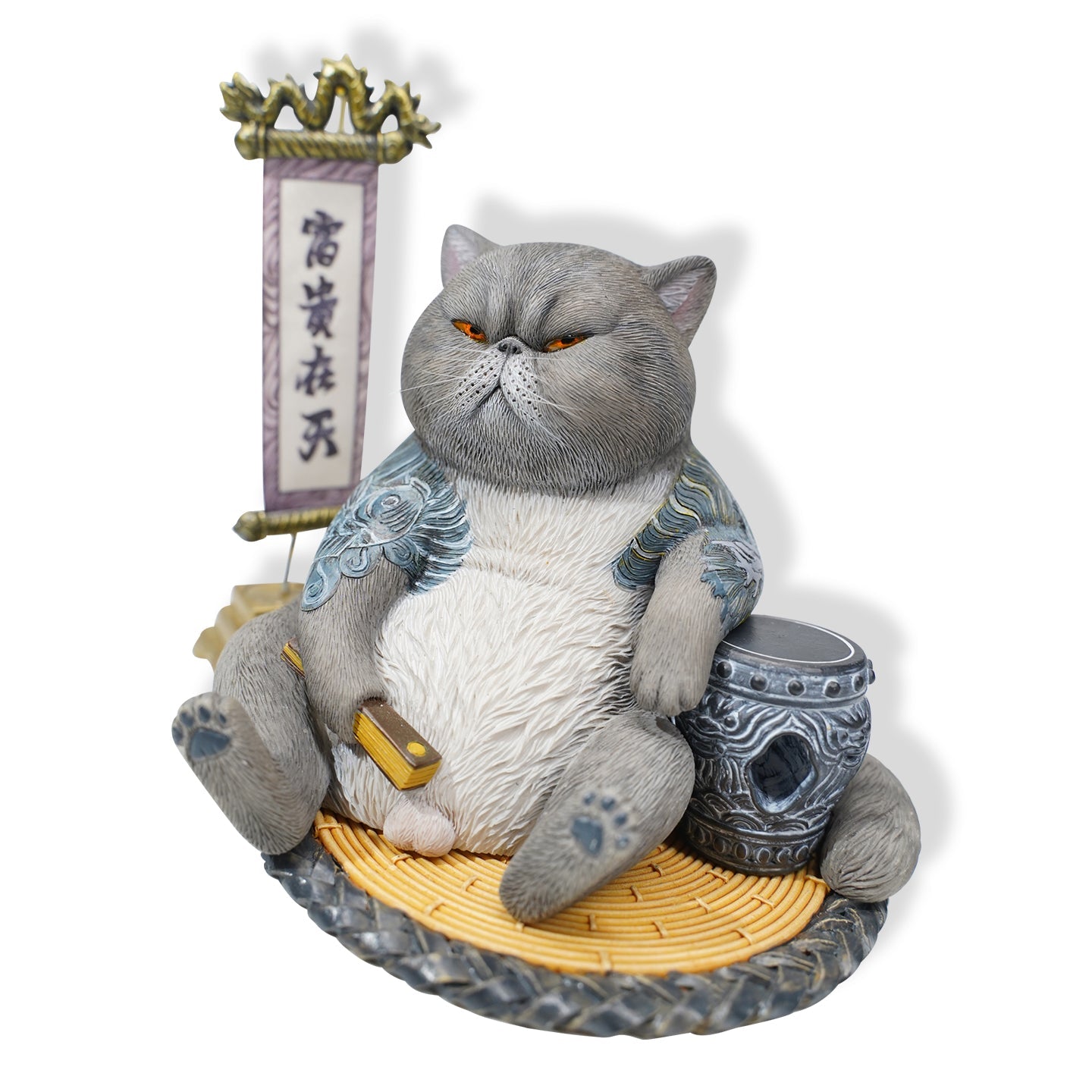 JXK158 Dicke Katze mit Tattoo, Tattoo Katze das Geschenk für Katzenliebhaber von JXK Studio