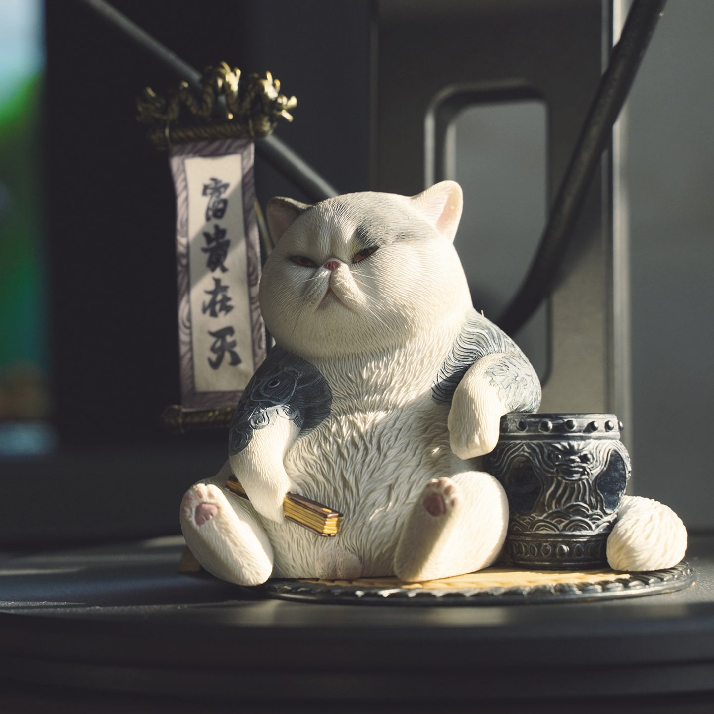 JXK158 Dicke Katze mit Tattoo, Tattoo Katze das Geschenk für Katzenliebhaber von JXK Studio