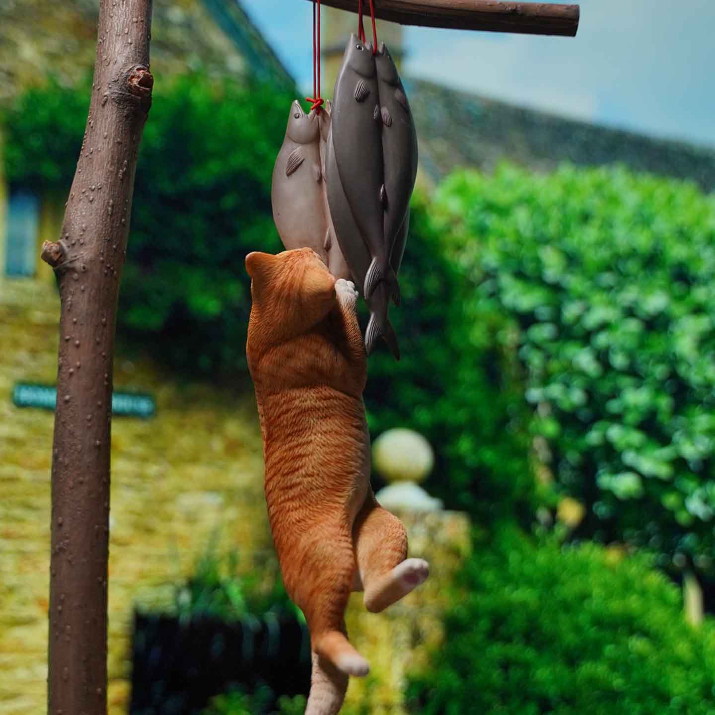 JXK168 Katzenfigur, Katzenstatue aus Kunstharz für Bücherregal-Dekoration von JXK Studio