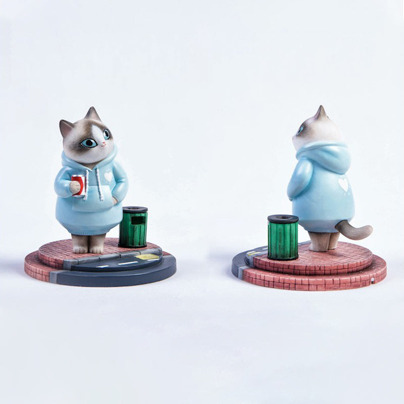 JXK035 Cat Figurine Resin Cat Statue Home Decor for Cat Love Gifts for Her from JXK Studio