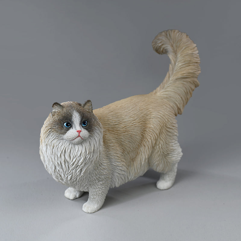 JXK197 Ragdoll-Katzenfigur, Katzenstatue aus Kunstharz für den Schreibtisch von JXK Studio