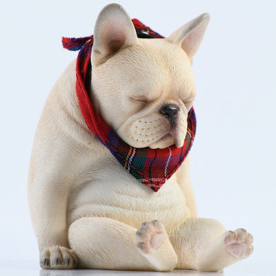 JXK045 French bulldog wearing a scarf dog statue resin dog figurine for dog lovers from JXK Studio