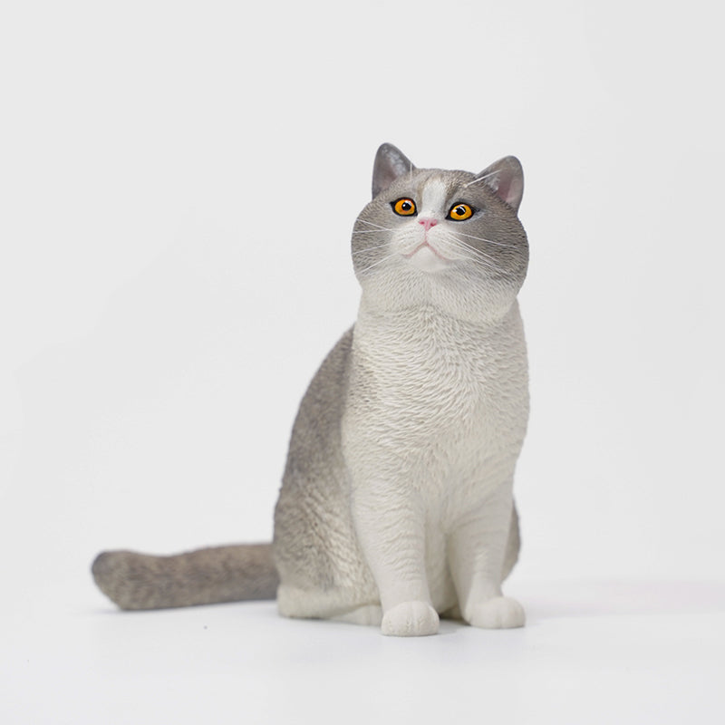 JXK030 Britisch Kurzhaar-Katzenfigur, Katzenstatue aus Kunstharz, Dekoration für Katzenliebhaber, Geschenke für Katzenliebhaber von JXK Studio