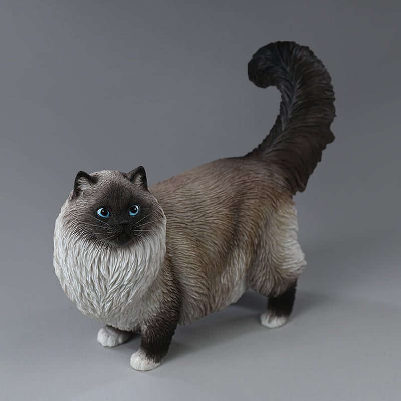JXK197 Ragdoll-Katzenfigur, Katzenstatue aus Kunstharz für den Schreibtisch von JXK Studio