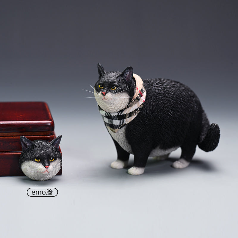 JXK109 Dicke Katzenfigur, Katzenstatue aus Kunstharz für die Kaminsimsdekoration, das Geschenk für Katzenliebhaber von JXK Studio