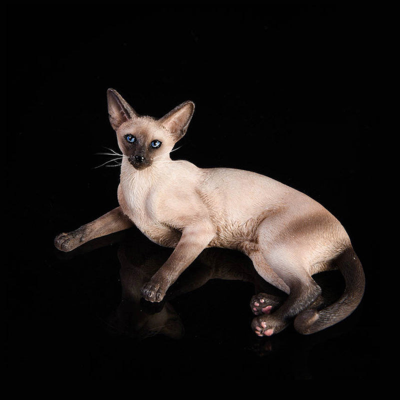 JXK016 Siamese Cat Figurine Resin Cat Statue Decor for Desktop Gifts for Cat Lovers from JXK Studio