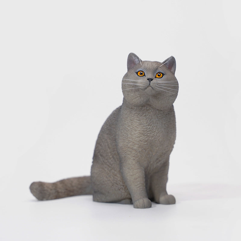 JXK030 Britisch Kurzhaar-Katzenfigur, Katzenstatue aus Kunstharz, Dekoration für Katzenliebhaber, Geschenke für Katzenliebhaber von JXK Studio