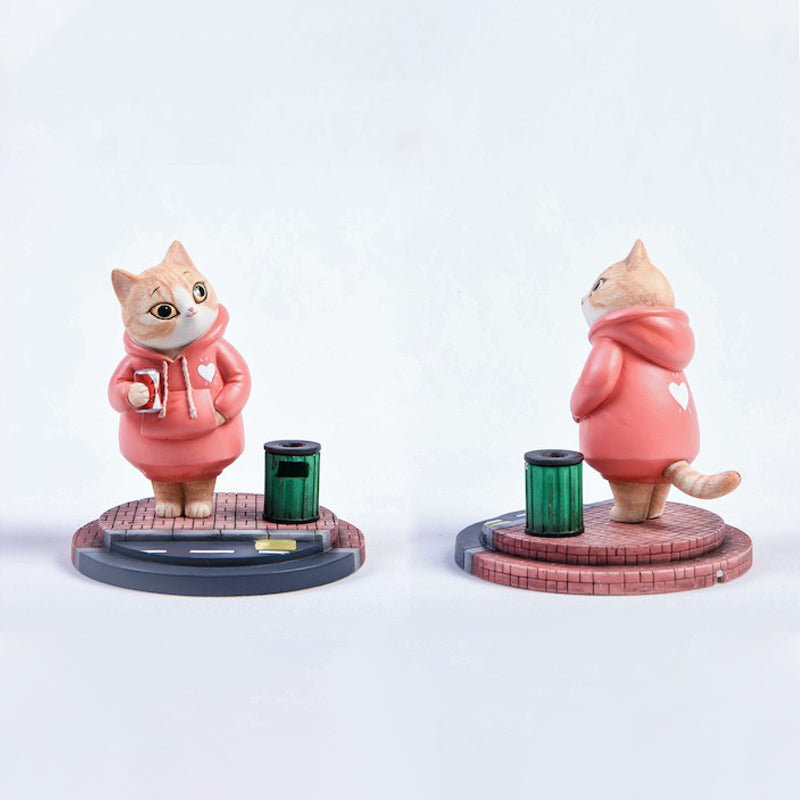 JXK035 Cat Figurine Resin Cat Statue Home Decor for Cat Love Gifts for Her from JXK Studio