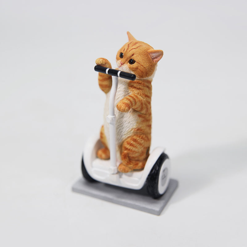 JXK181 Chinesische Katzenfigur, Katzenstatue aus Kunstharz für den Schreibtisch von JXK Studio