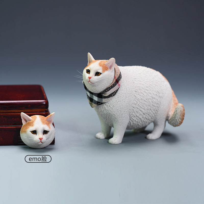 JXK109 Dicke Katzenfigur, Katzenstatue aus Kunstharz für die Kaminsimsdekoration, das Geschenk für Katzenliebhaber von JXK Studio