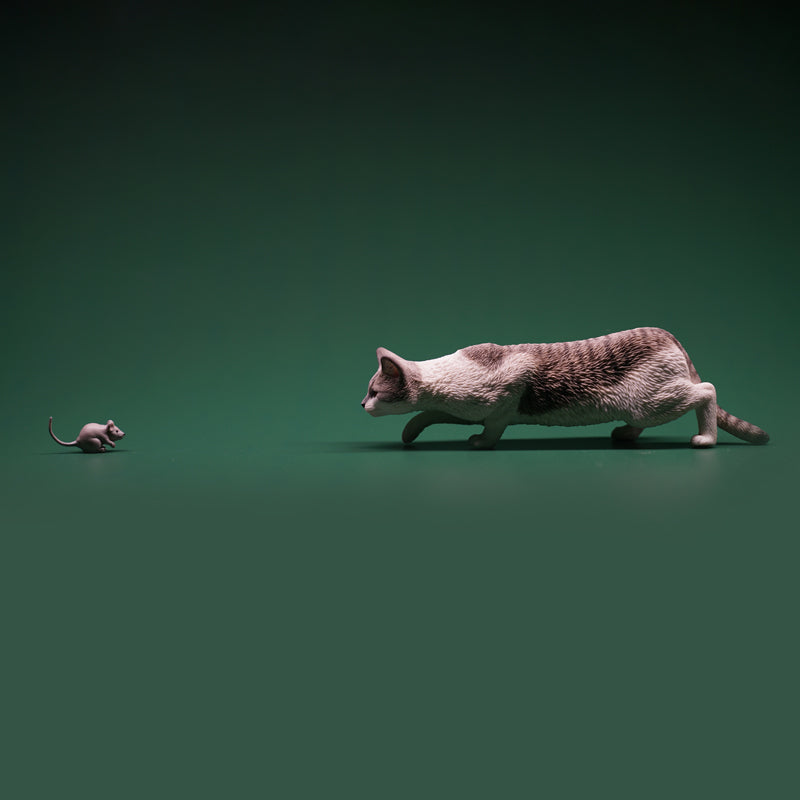 JXK062 Chinesische Hirtenkatze mit Maus, Geschenk der Katzenliebe 2.0 von JXK Studio