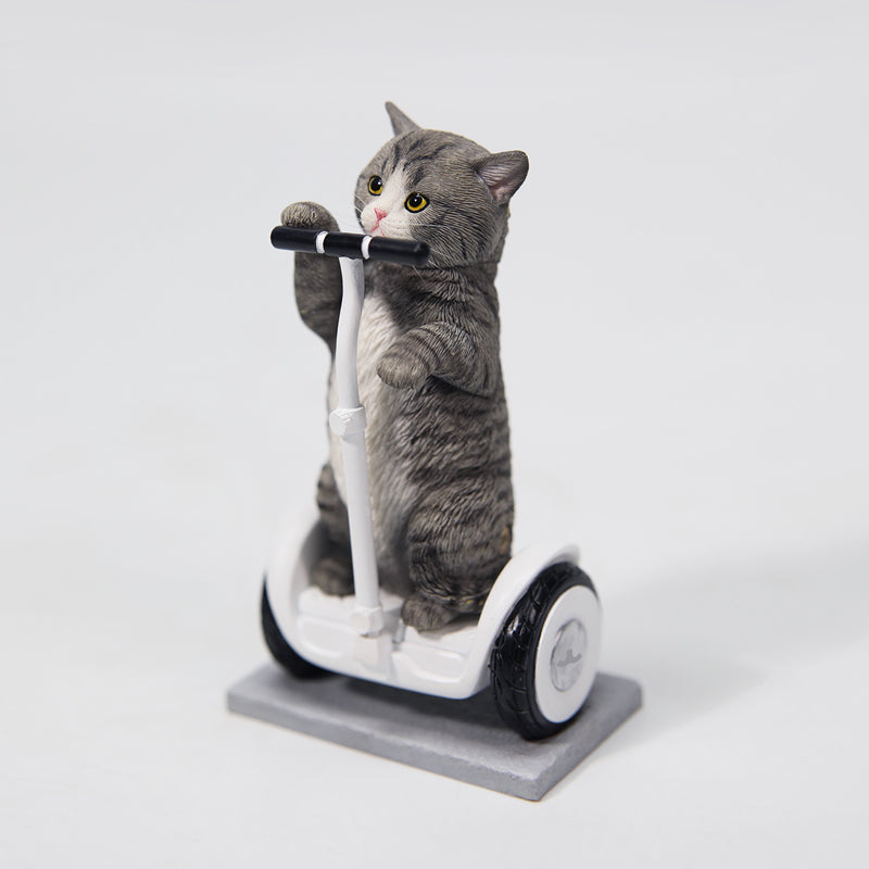 JXK181 Chinesische Katzenfigur, Katzenstatue aus Kunstharz für den Schreibtisch von JXK Studio