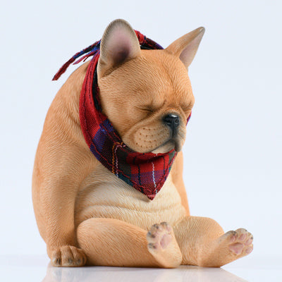 JXK045 French bulldog wearing a scarf dog statue resin dog figurine for dog lovers from JXK Studio