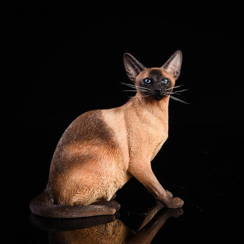 JXK017 Siamese Cat Figurine Resin Cat Statue Decor for Desktop Gifts for Cat Lovers from JXK Studio