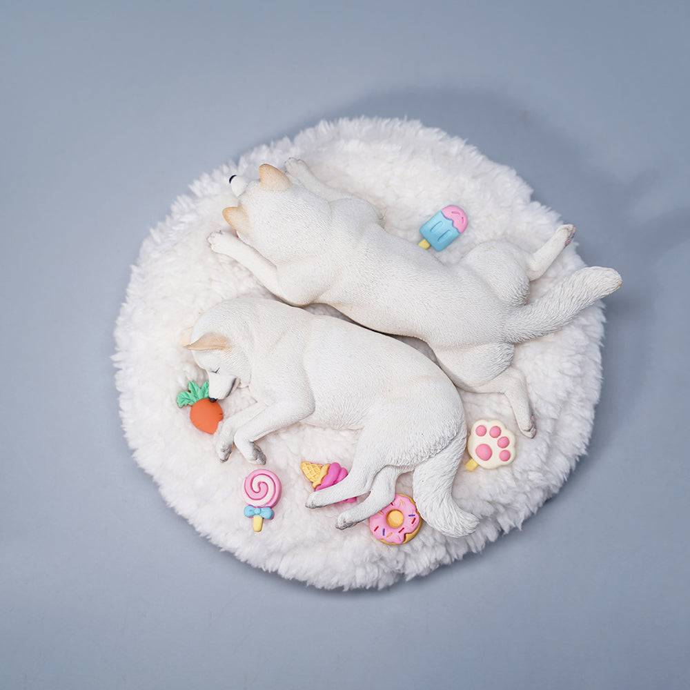 JXK098 Shiba Inu-Statue, Shiba Inu auf der Matte liegend, Geschenk für Shiba-Liebhaber von JXK Studio