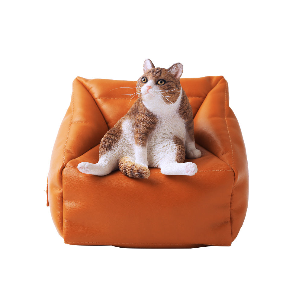 JXK055 Faule Katzenfigur, die auf dem Sofa sitzt, Katzenstatue als Geschenk für Katzenliebhaber, JXK Studio