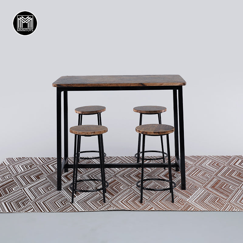 M2417 1/6 Scale Industrial Style American Table and Chairs 3.0 Produced by JXK Studio