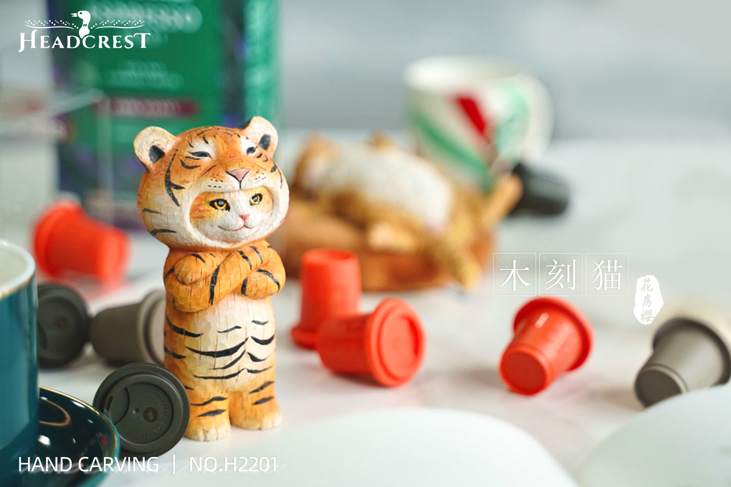 H2201 Orange Cat Statue Cat Figurine from JXK Studio