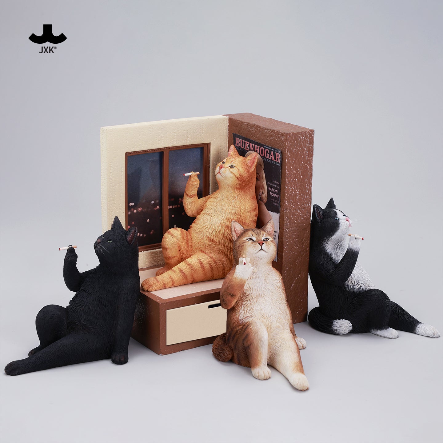 JXK317 Pre-sale Philosopher Cat at the Windowsill from JXK Studio